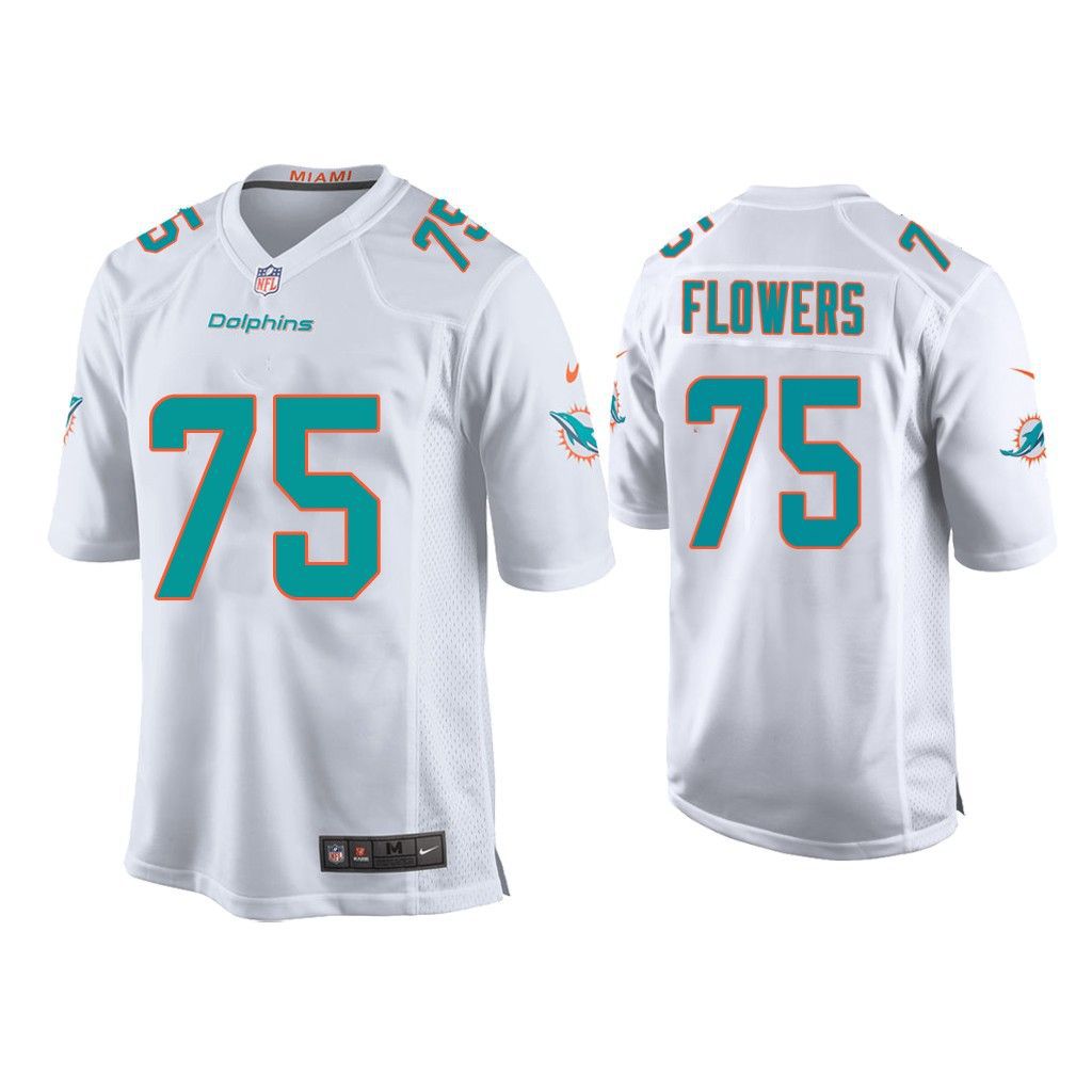 Men Miami Dolphins #75 Ereck Flowers Nike White Game NFL Jersey->miami dolphins->NFL Jersey